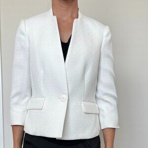Kasper White Blazer Jacket Size 6